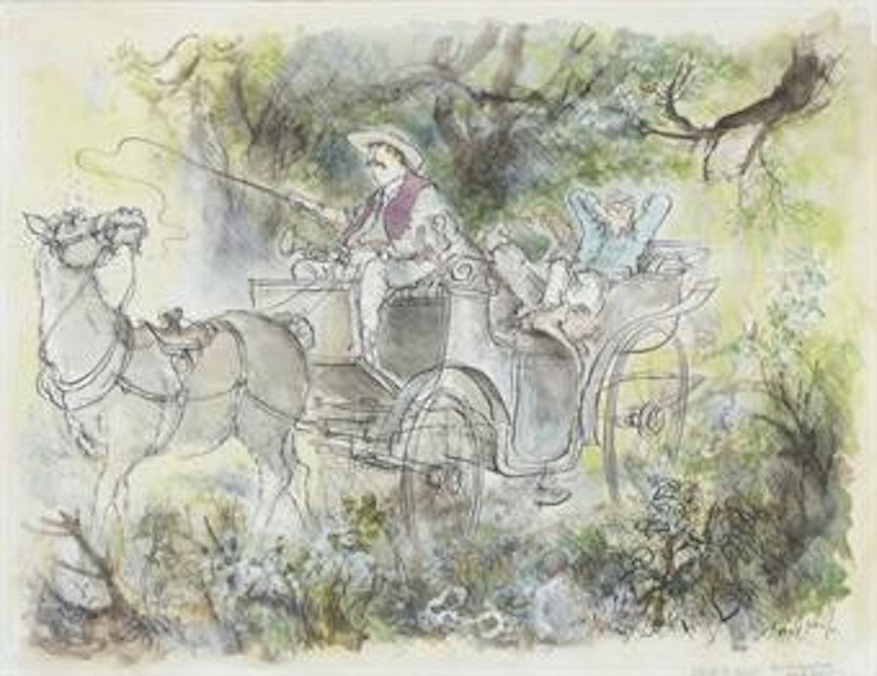 Toujours Provence: The forest became thicker and the track narrower by Ronald Searle
