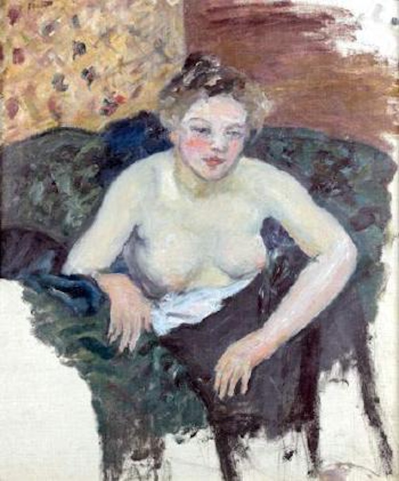 Jeune femme assise, torse nu by Pierre Bonnard