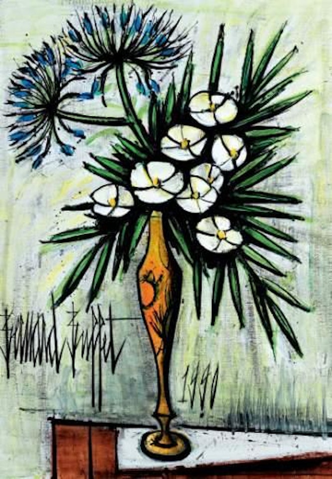 Lauriers roses blancs et cleomes I by Bernard Buffet