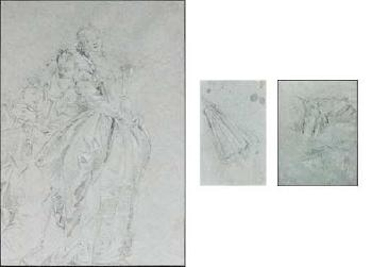 Etude pour la reception en l'honneur de la visite du roi de France Henri III a la Villa Contarelli reprise d'une costume dans le haut by Giovanni Domenico Tiepolo