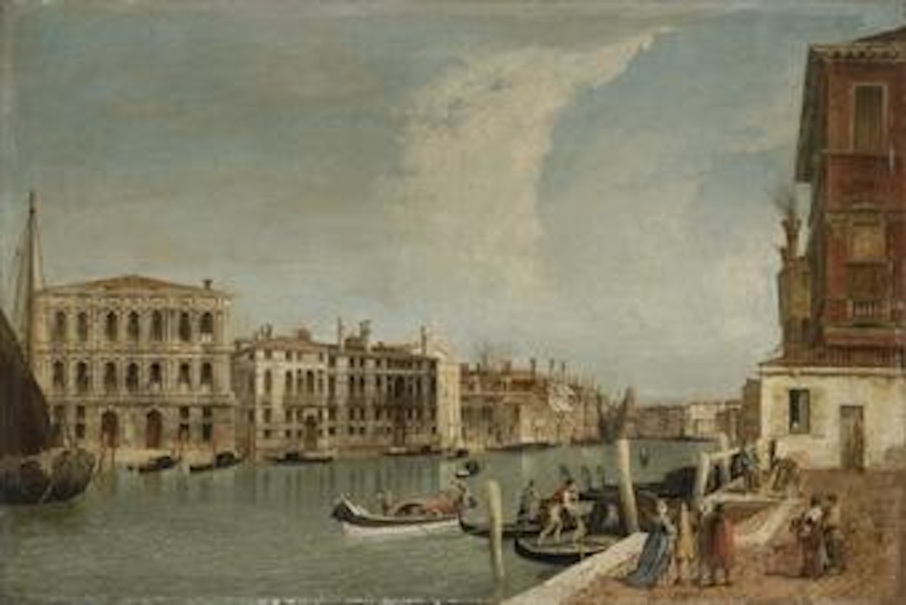 The Grand Canal, Venice, with Ca' Pesaro and Palazzo Foscarini-Giovannelli, from the Campiello of the Palazzo Gussoni by Michele Marieschi