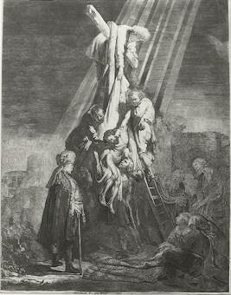The Descent from the Cross: Second Plate (B, Holl 81; H 103) by Attributed to Rembrandt Harmensz van Rijn