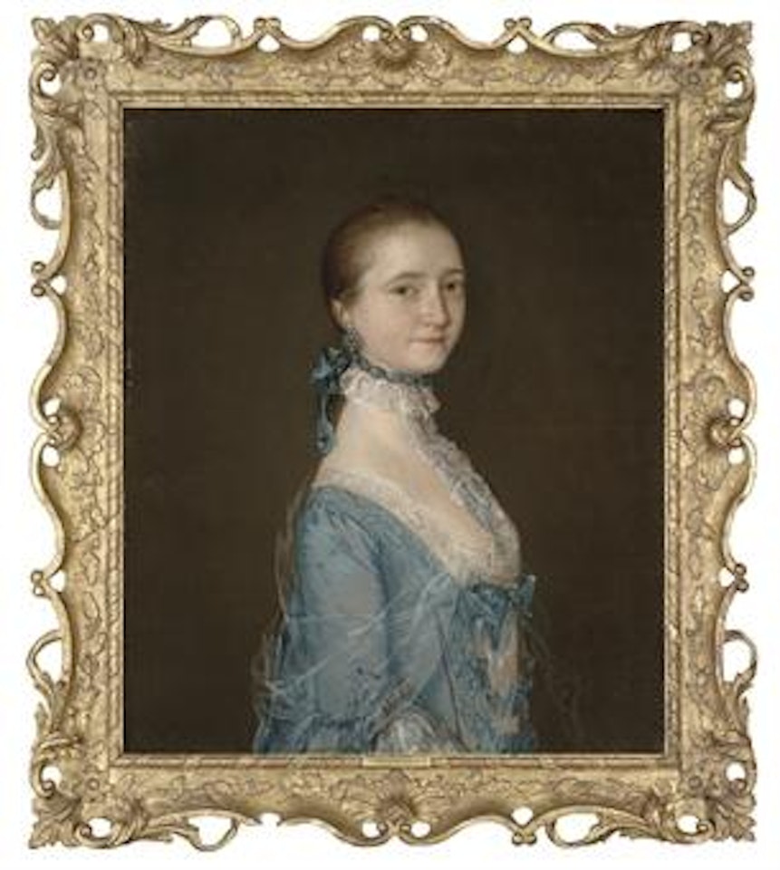 Portait of Elizabeth, wife of Richard Colvile (1737-1784), half-length, in a blue dress by Thomas Gainsborough