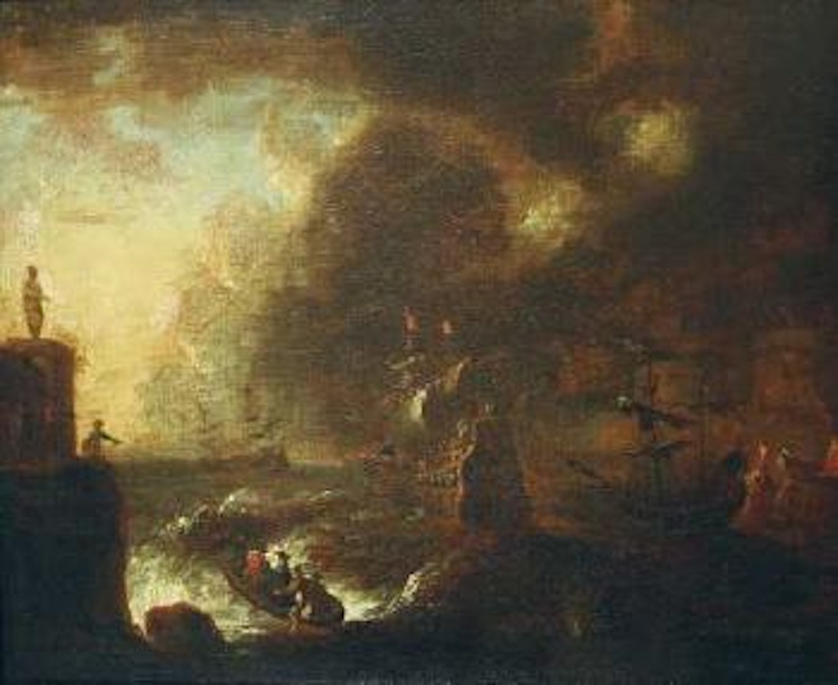 Schiffe in Seenot by Pieter van de Velde