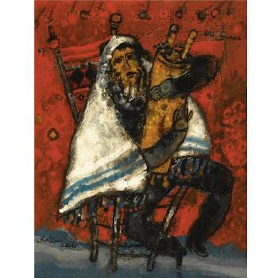 Rabbin assis by Théo Tobiasse