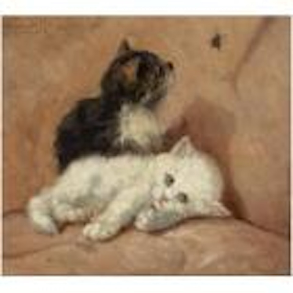 Two kittens by Henriette Ronner-Knip