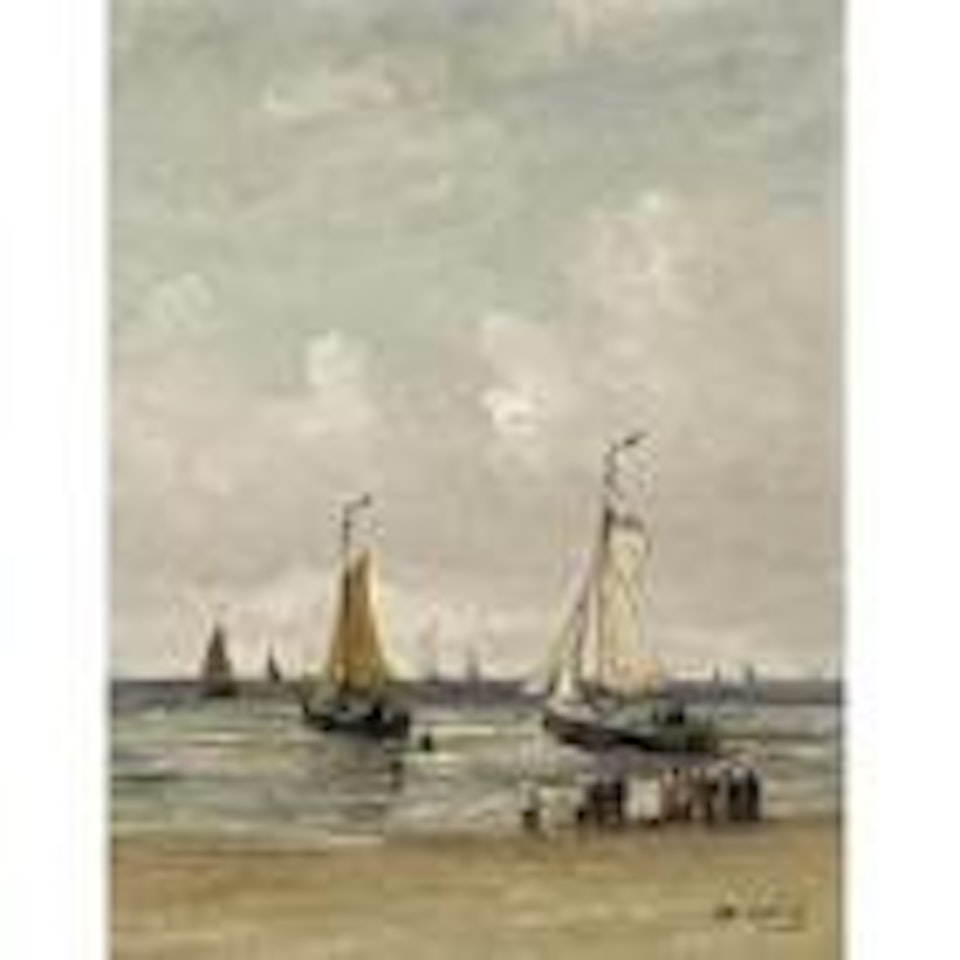 Watching the fishing fleet sail out by Hendrik-Willem Mesdag