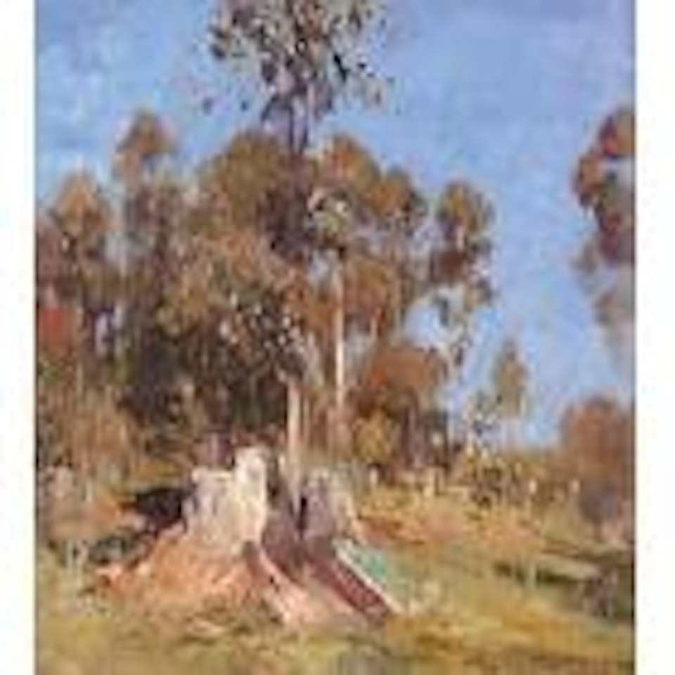 Impression: Bronze, cream and blue by Arthur Ernest Streeton