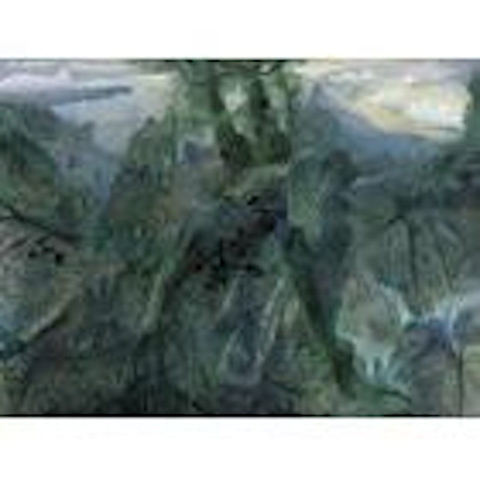 Storm landscape with Antarctic beech by William Francis Robinson