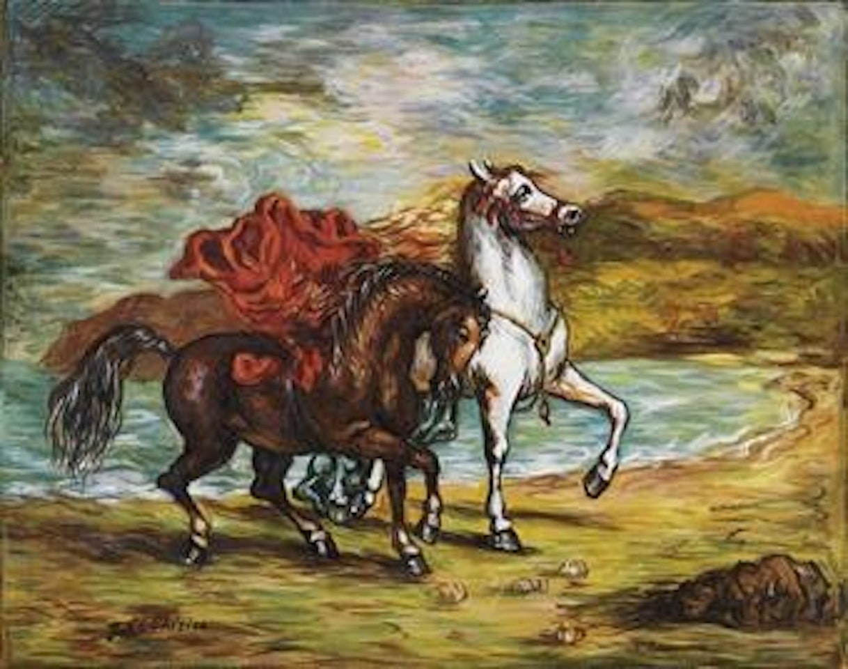 Due cavalli in riva al mare by Giorgio de Chirico