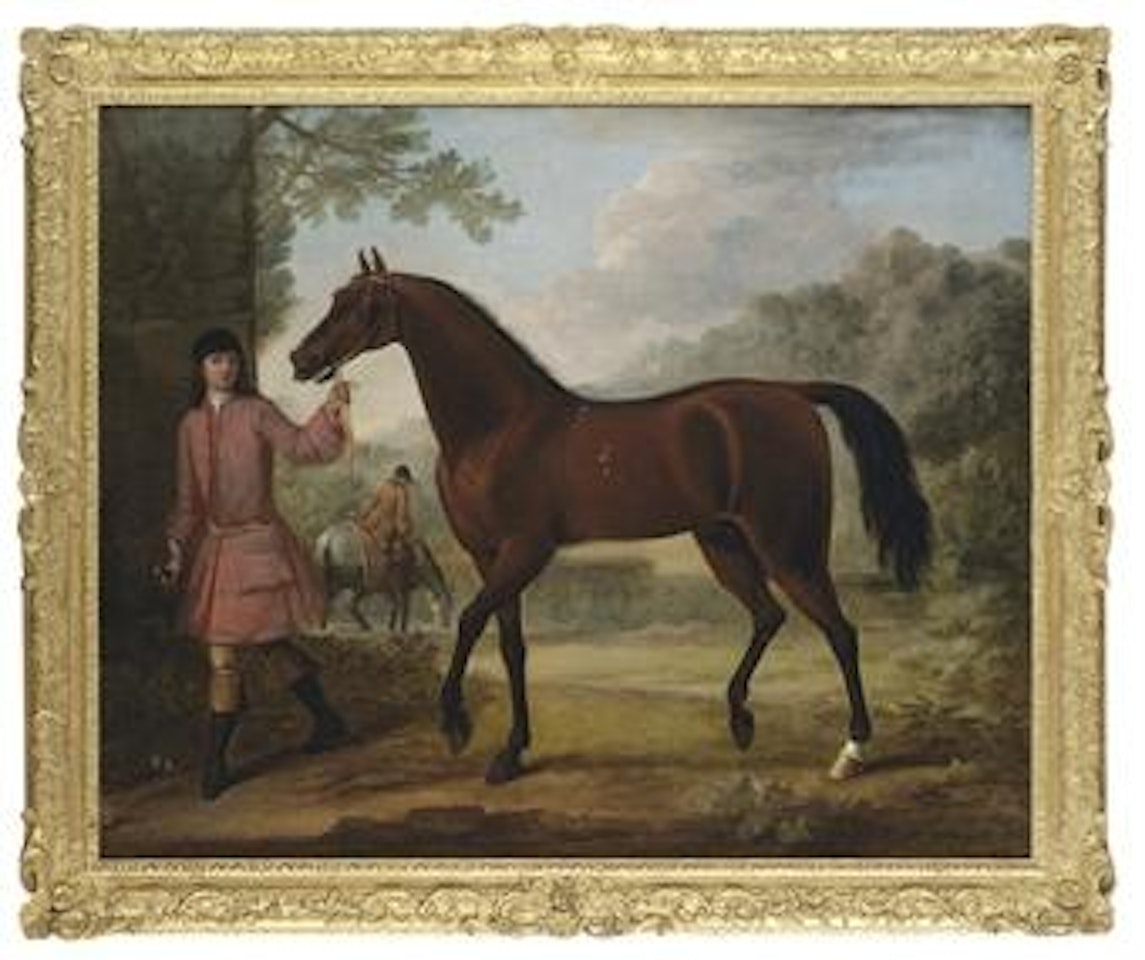 The Leedes Arabian, being led by a groom, in a landscape by John Wootton