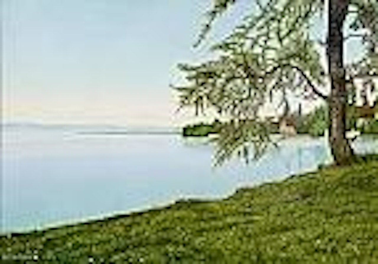 Seelandschaft, Uferpartie bei Berlingen mit Blick Reichenau by Adolf Dietrich