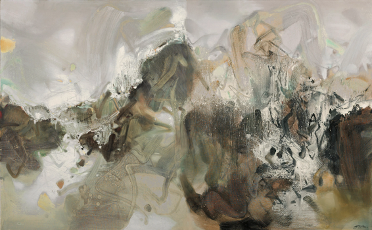 Le printemps pointé II (Le printemps neigeux) by Chu Teh-Chun