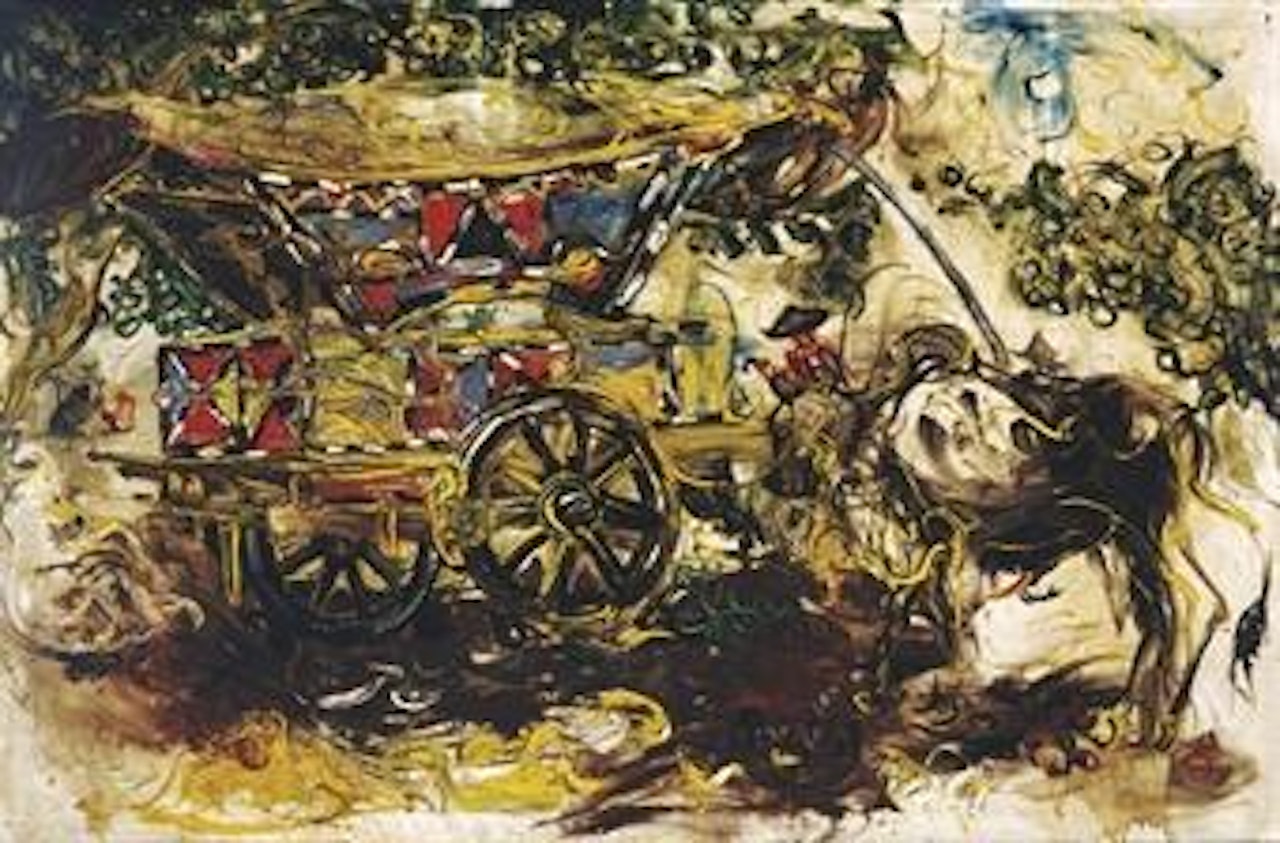 Bull cart by Affandi