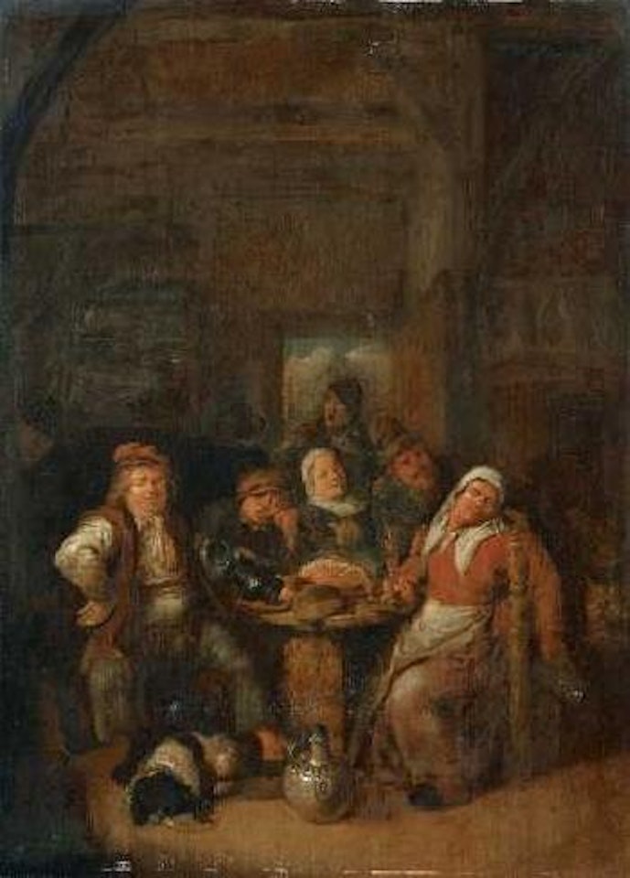 Taverneninterieur mit trinkenden Mannern und Frauen by Jan Miense Molenaer