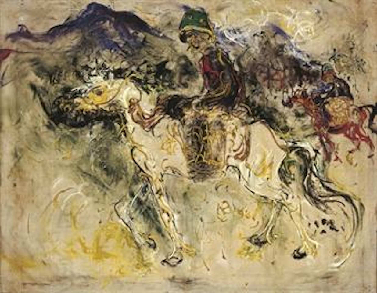 Penuggang kuda dari Tawangmanggu (Horseman from Tawangmanggu) by Affandi
