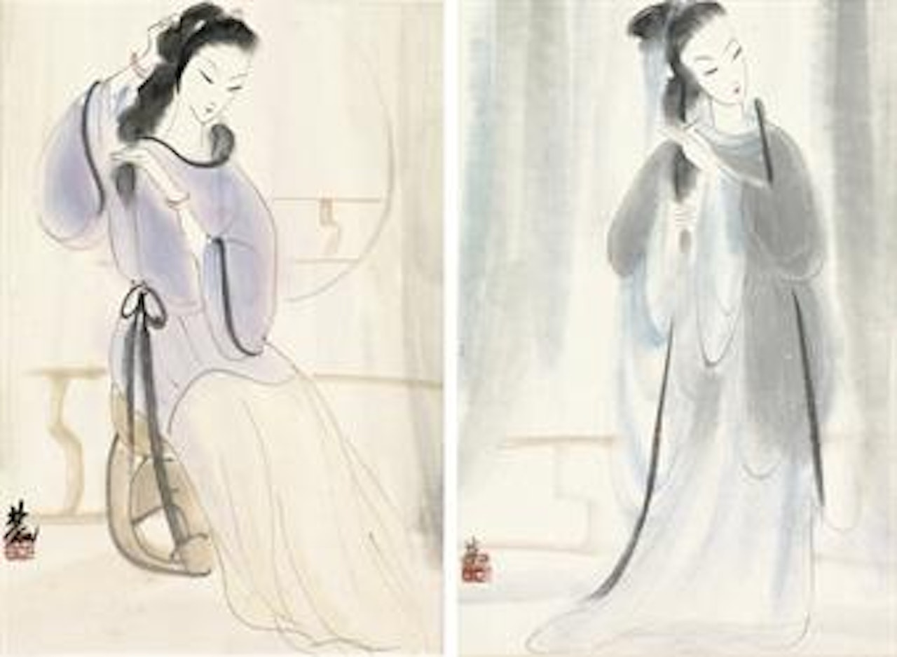 Elegant women by Lin Fengmian