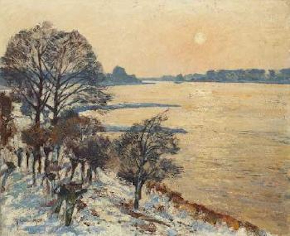 Sonniger Wintertag am Rhein by Max Clarenbach