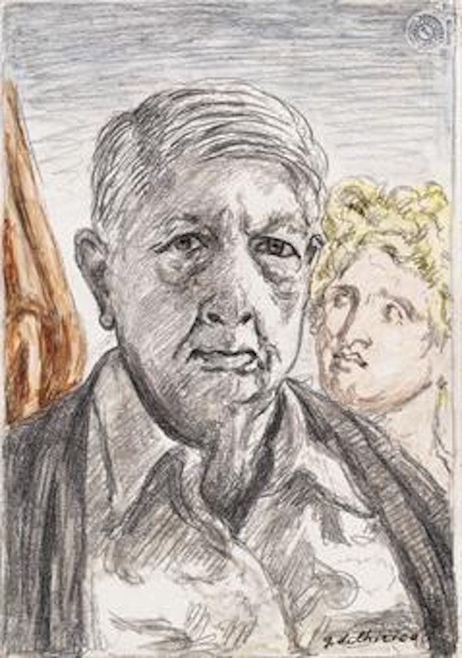Autoritratto con Minerva by Giorgio de Chirico