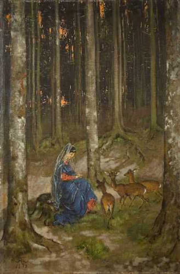 Genoveva in der Waldeinsamkeit by Hans Thoma