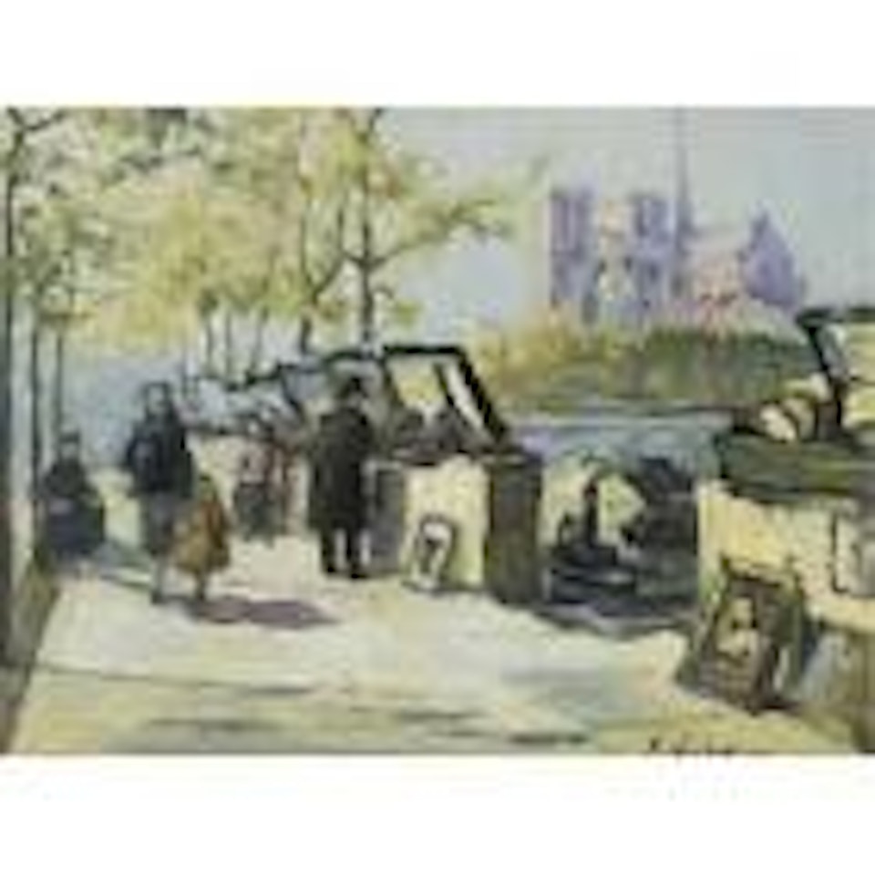 Merchants along the wharf, Paris by Georgij Aleksandrovic Lapschin