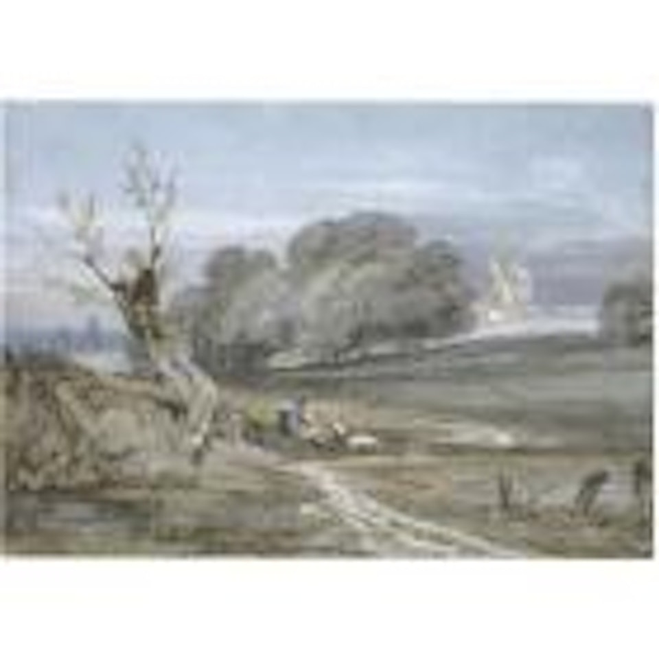 Landscape with mill, Durham Cathedral in the background by Joseph Mallord William Turner