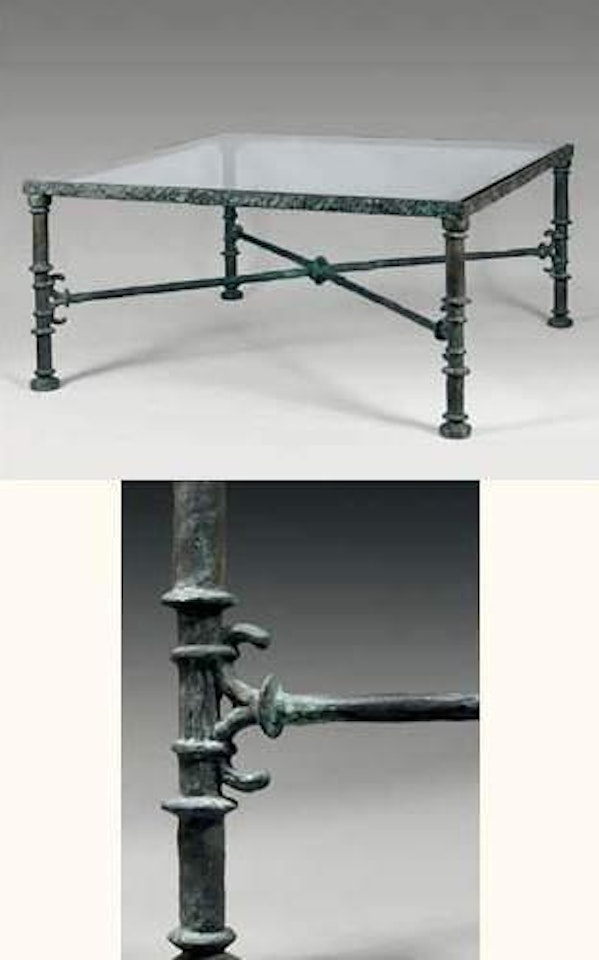 Table basse Greque caree by Diego Giacometti
