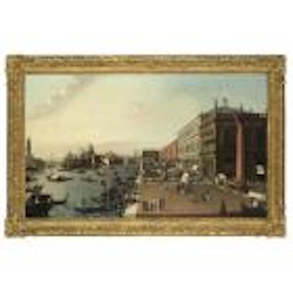 Venice, a view from the Molo looking west towards Santa Maria della Salute and the Dogana by Canaletto