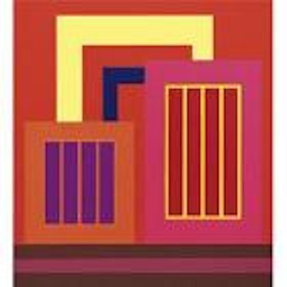 Orange prison, pink prison by Peter Halley