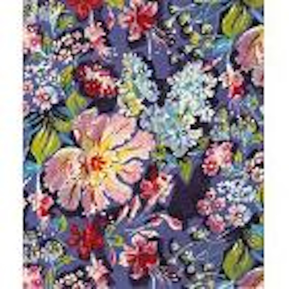 Fleurs de printemps, tulipes perroquet, oeillets, paquerettes sur fond bleu by Raoul Dufy