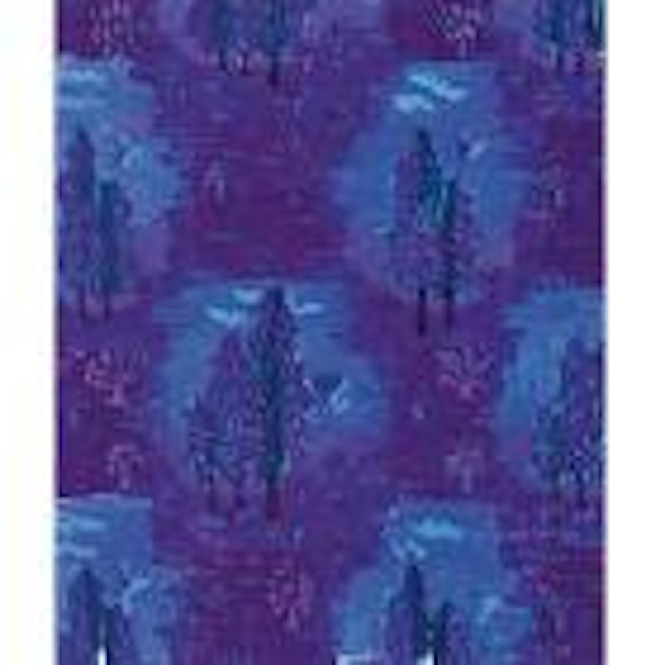 Paysage aux cypres et papillons sur fond bleu by Raoul Dufy