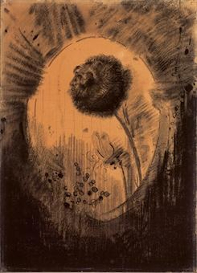 Il y a peut-être une première humanité essayée dans la fleur by Odilon Redon