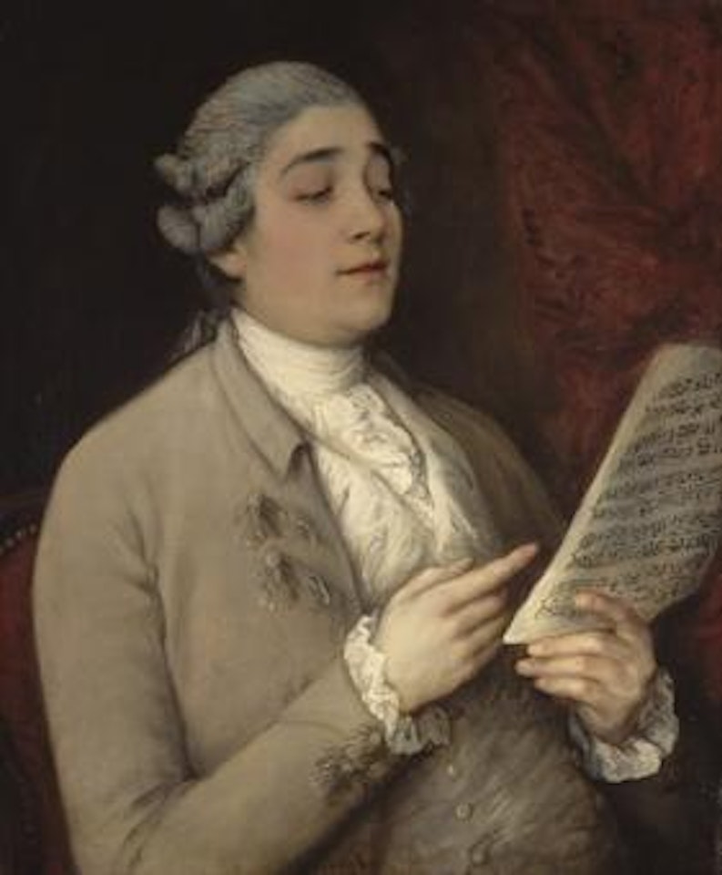 Portrait de Giusto Ferdinando Tenducci tenant une partition by Thomas Gainsborough