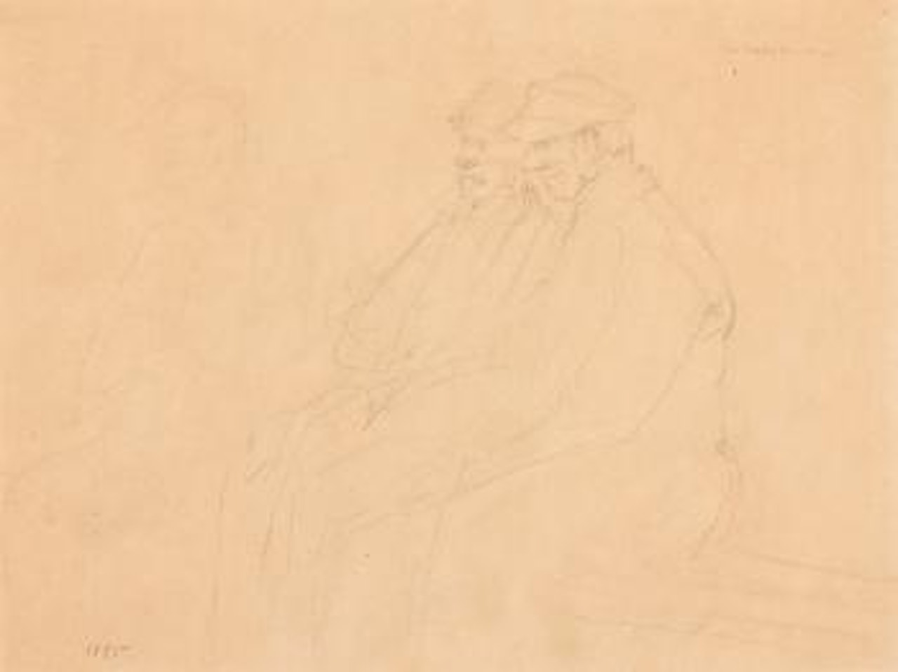 Zwei sitzende alte Manner by Max Liebermann