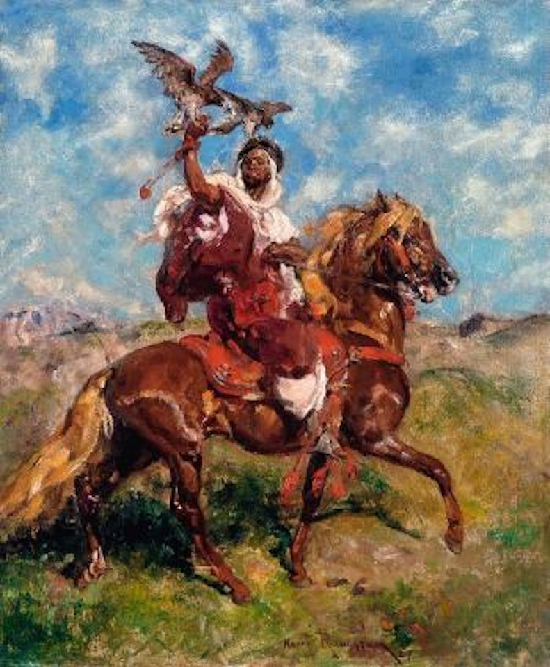 La Fauconnier a la selle rouge by Henri Émilien Rousseau