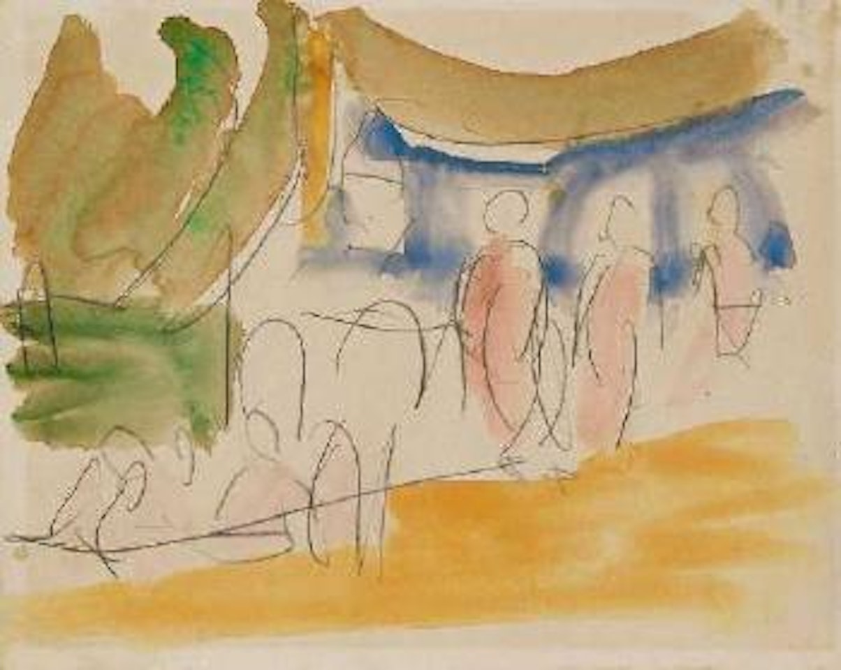 Figürliche Szene im Freien by Ernst Ludwig Kirchner