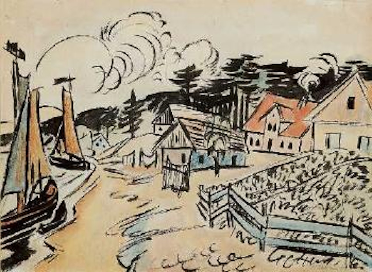 Fischerdorf an der Kurischen Nehrung by Max Pechstein