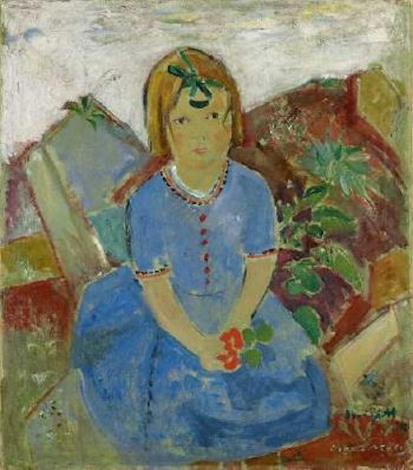 Brigitte in Blau by Oskar Moll