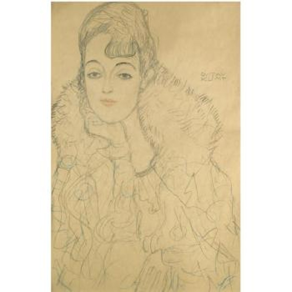 Brustbild Einer Dame Von Vorne (Portrait Of A Lady, Frontal View) by Gustav Klimt