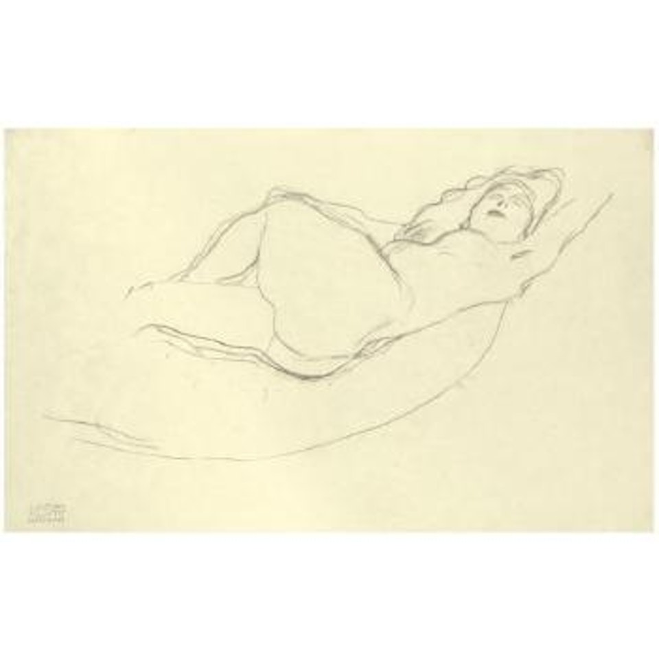 Liegender Akt Nach Rechts (Reclining Woman To The Right) by Gustav Klimt