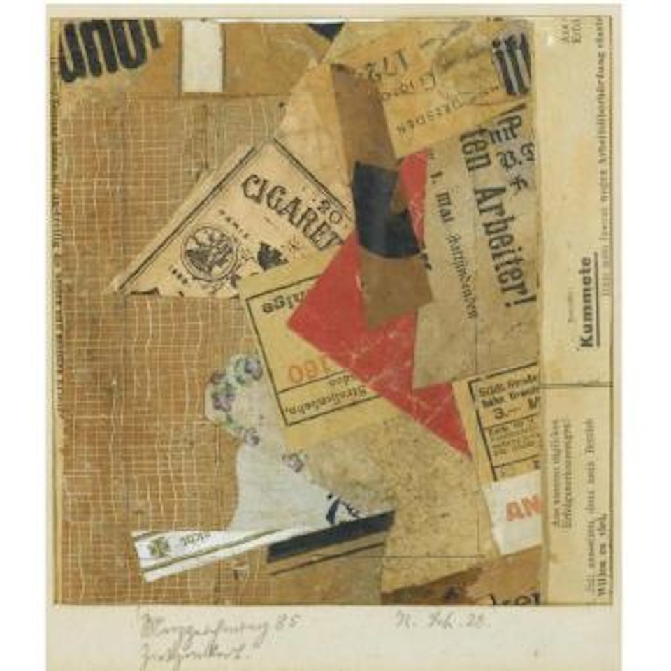 Merzzeichnung 85 Zickzackrot (Merzdrawing 85 Zig-zag Red) by Kurt Schwitters