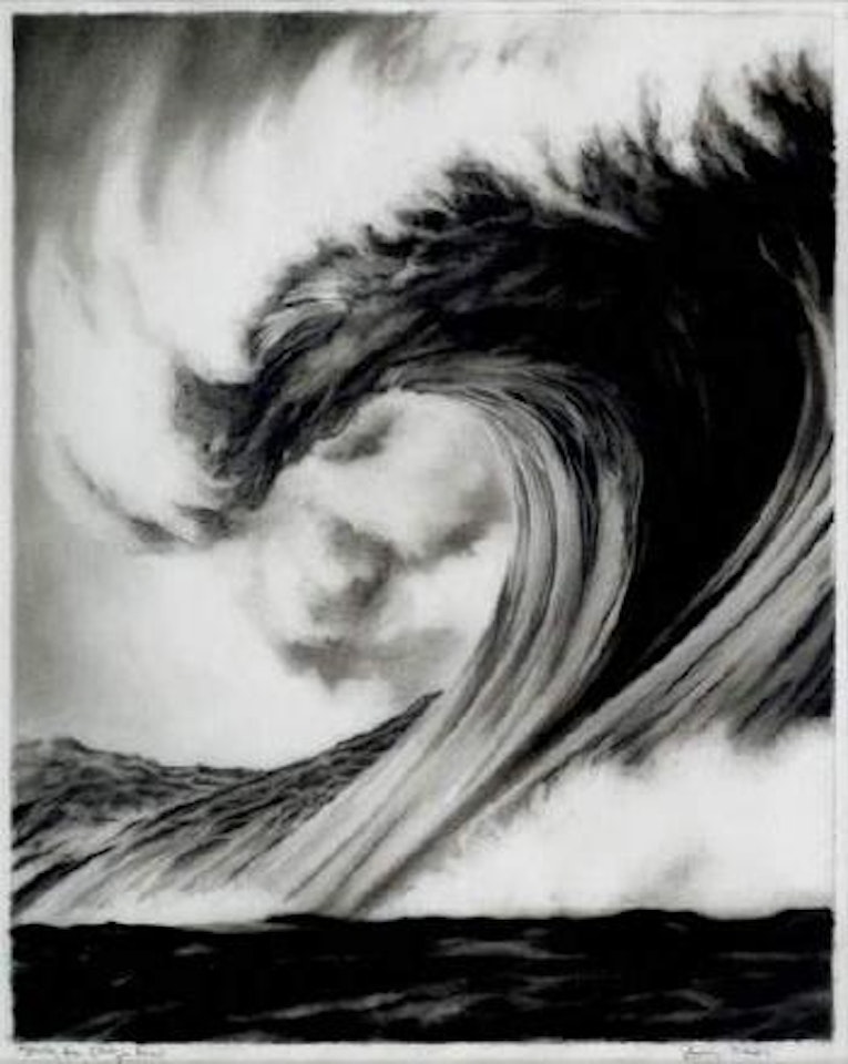 Study for dragon head (de la serie des vagues) by Robert Longo