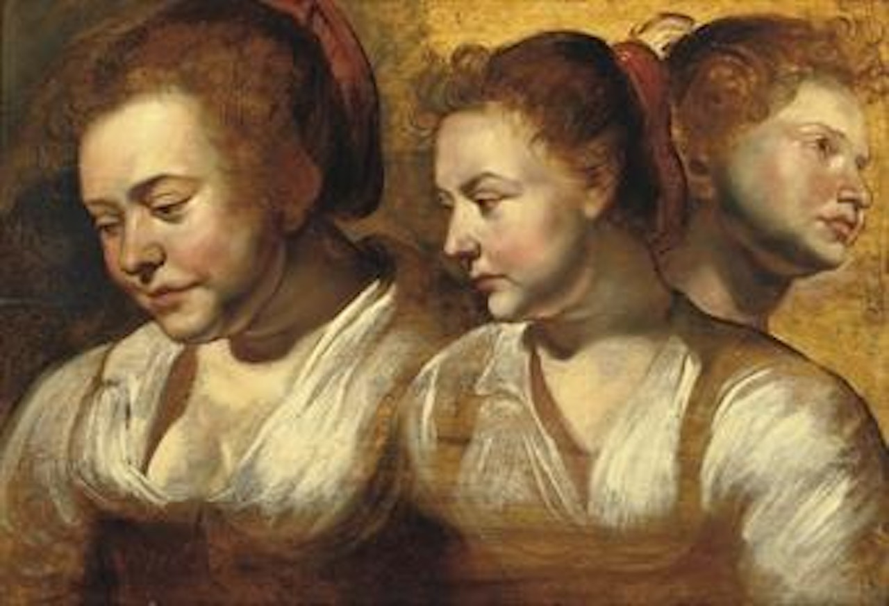 Three studies of a young woman by Peter Paul Rubens