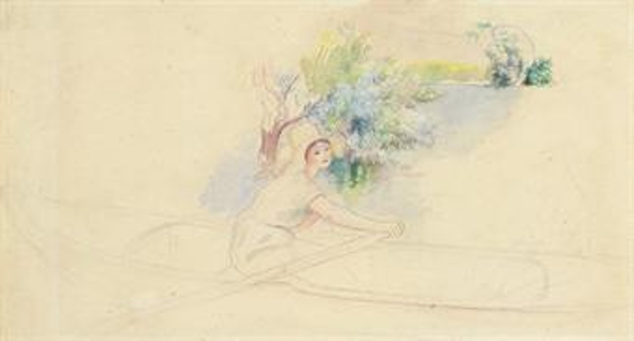 Jeune fille dans une barque by Pierre-Auguste Renoir