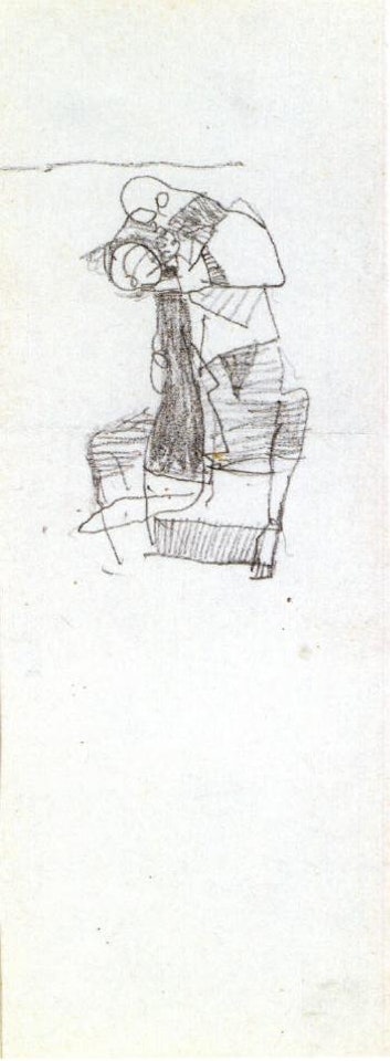Kompositionsstudie wohl zu dem Gemalde 'Schwangere und Tod by Egon Schiele