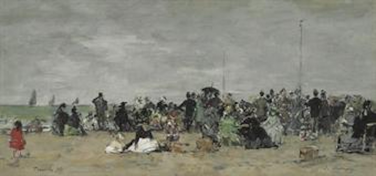 La plage de Trouville by Eugène Boudin