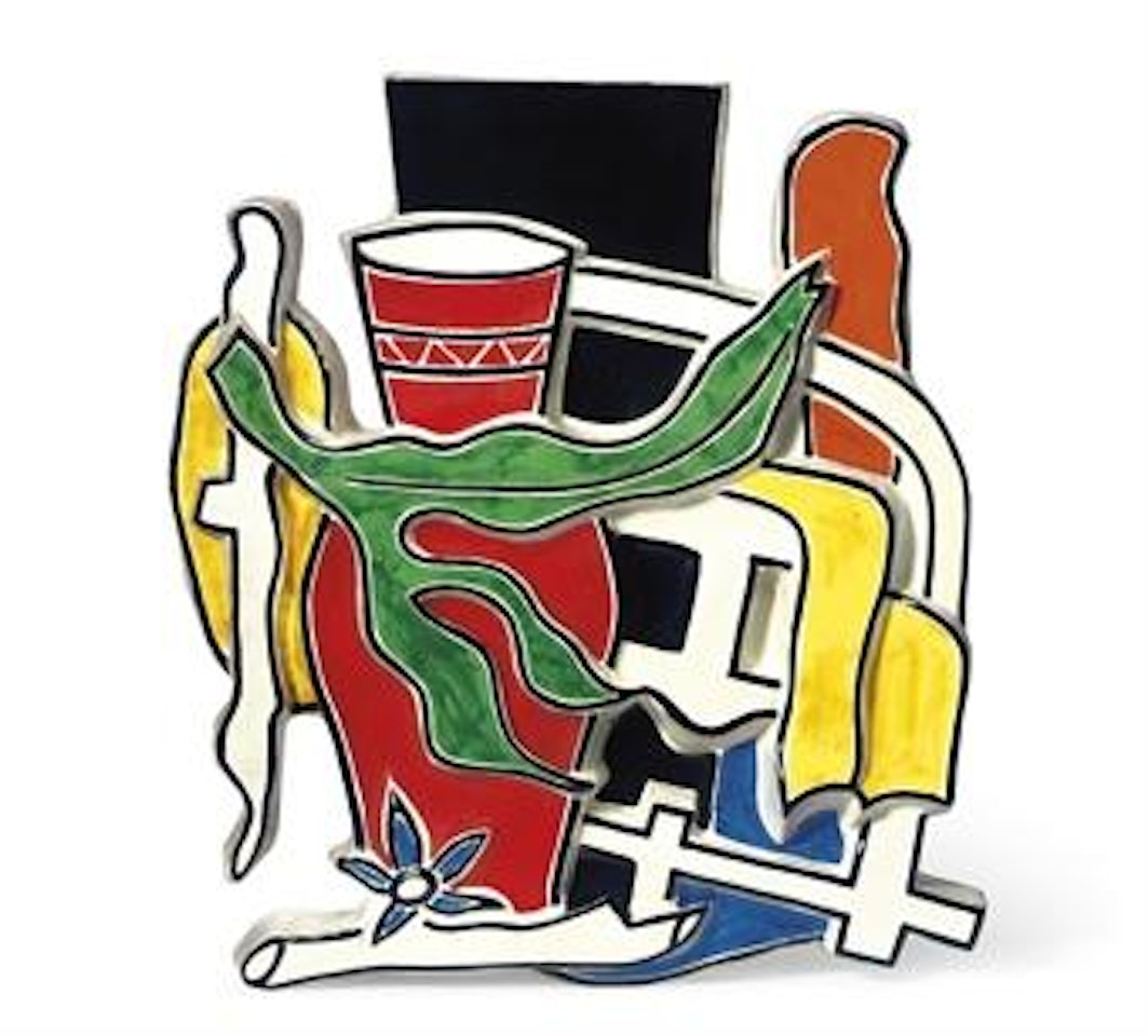 Vase Rouge à Feuille Verte by Fernand Leger