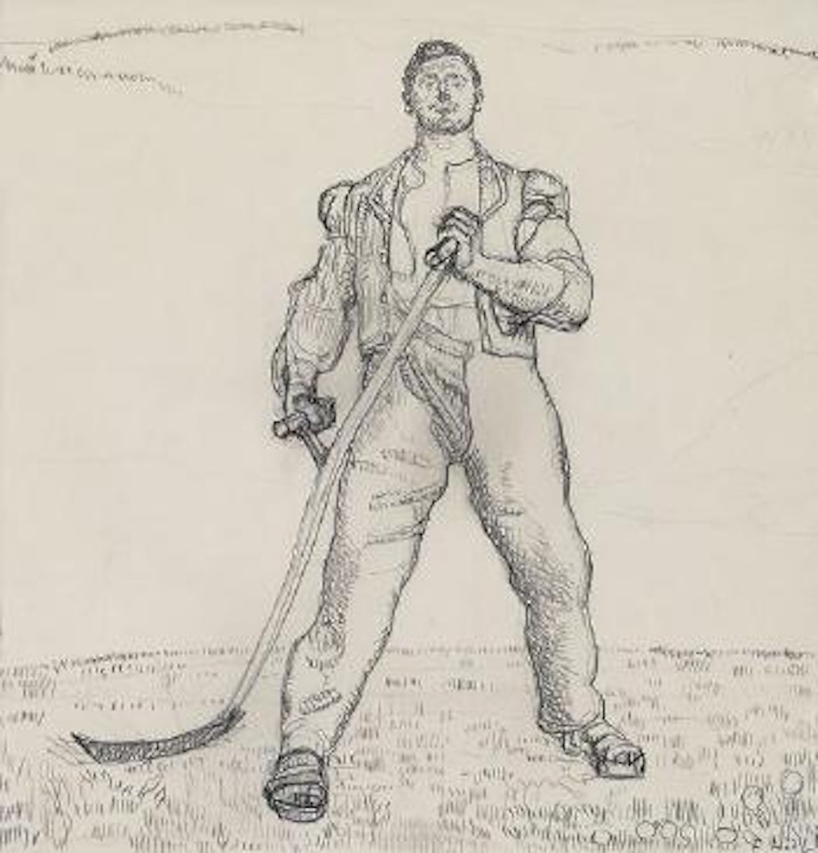 Studie für den ruhenden Mäher by Ferdinand Hodler