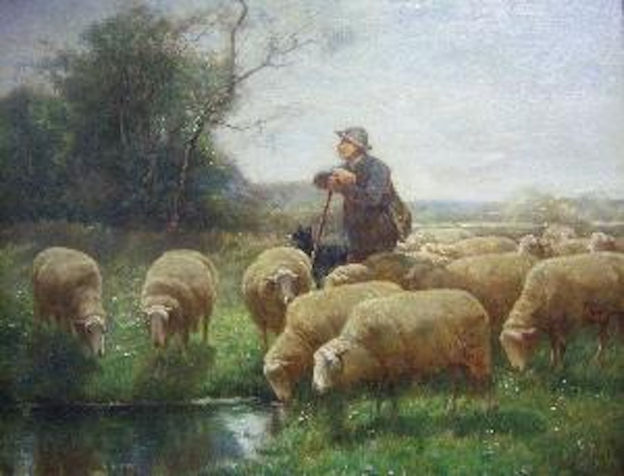 Shepherd with his Flock by Frans de Beul