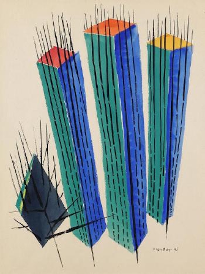 In a cactus garden by Man Ray